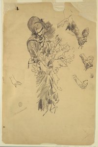 "Dağlarda" Figür Çalışması by Walter Shirlaw