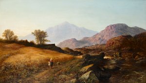 Lleder Nehri kıyısında hasat zamanı, Kuzey Galler, 1874