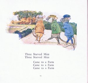 Üç aç fare, üç aç fare bir çiftliğe geliyor by Walton Corbould