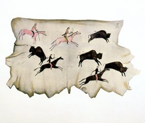 American Plains Kızılderilileri Bufalo avında, 1898 by Washakie