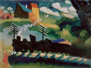 Murnau yakınlarındaki demiryolu by Wassily Kandinsky