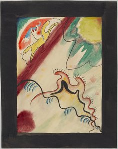 "Der Blaue Reiter" almanak kapağı için taslak by Wassily Kandinsky