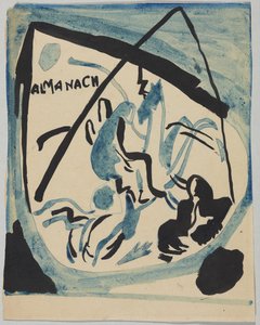 "Der Blaue Reiter" almanak kapağı için taslak by Wassily Kandinsky