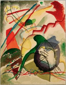 Beyaz kenarlıklı resme taslak by Wassily Kandinsky