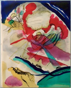 Beyaz çizgilerle resme taslak by Wassily Kandinsky