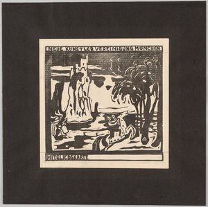 Neue Künstlervereinigung Münih üyelik kartı taslağı by Wassily Kandinsky