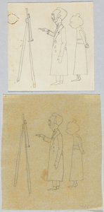 Kandinsky ve Münter şövale önünde by Wassily Kandinsky