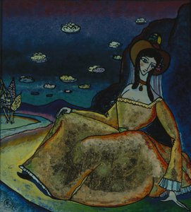 Altın elbiseli kadın, 1917 by Wassily Kandinsky