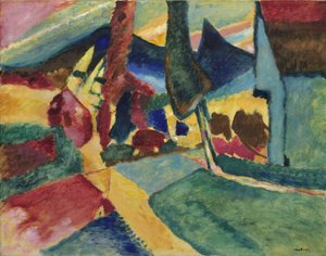 İki Kavaklı Manzara, 1912 by Wassily Kandinsky