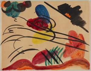 Üç binici ile by Wassily Kandinsky