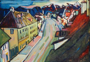 Murnau-Üst Pazar Sokağı; Marnau-Obermarkt by Wassily Kandinsky