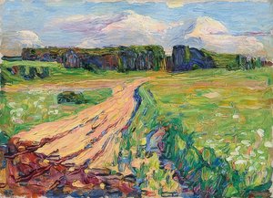 Planegg I. Münih yakınlarındaki manzara. 1901 civarında by Wassily Kandinsky