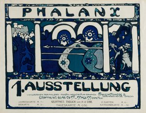 Phalanx'ın 1. Sergisi için afiş, 1901. by Wassily Kandinsky