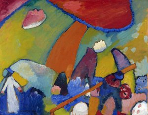 ""Plaj sahnesi"" Wassily Kandinsky'nin (veya Wassily Kandinski veya Kandinskij) tablosu by Wassily Kandinsky