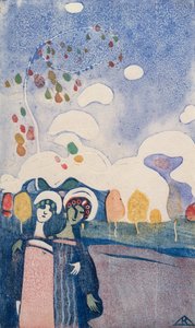 İki Kız by Wassily Kandinsky
