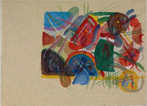 Orman ve gökkuşağı ile suluboya, 1913. by Wassily Kandinsky