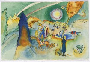 Poul Bjerre için suluboya by Wassily Kandinsky