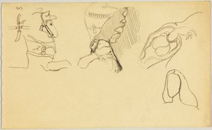 Kadın kostümünün dizginleri ve detayları by Wassily Kandinsky