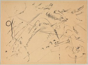 'Orman ve gökkuşağı ile' çizimi by Wassily Kandinsky