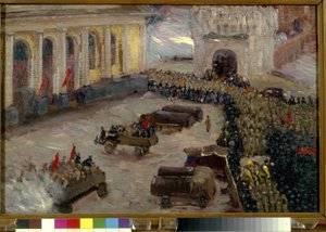 Şubat 1917'de Moskova'ya Rus devrimi. (Moskova'da Şubat Devrimi). Vasily Nikitich Meshkov'un tablosu (1868-1946) by Wassily Meshkov