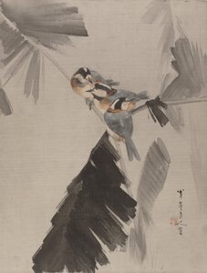 Daldaki Üç Kuş, yaklaşık. 1887. by Watanabe Seitei