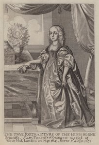 Mary, Orange Prensesi (gravür) by Wenceslaus (after) Hollar