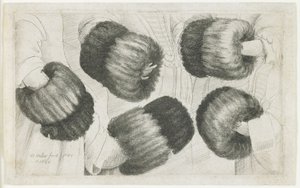 Beş Görünümde Bir Muff, 1645-1646 by Wenceslaus Hollar