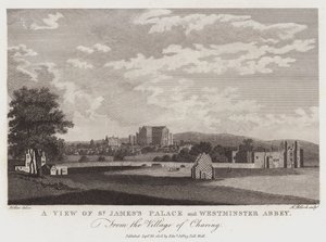 Charing Köyü'nden St Jamess Sarayı ve Westminster Abbey'den Bir Görünüm by Wenceslaus Hollar