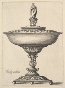 Top ayaklı geniş bir fincan, 1646. by Wenceslaus Hollar