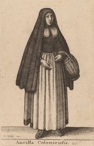 Colonia Hizmetçisi, 1643 by Wenceslaus Hollar