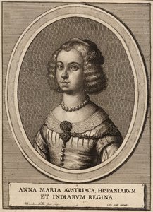 Anna Maria, İspanya Kraliçesi by Wenceslaus Hollar