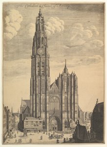Antwerp Katedrali Prospektüsü Tvrris Ecclesiæ Cathedralis, 1649 by Wenceslaus Hollar
