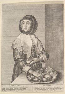 Autumnus - Sonbahar Üç çeyrek uzunluktaki mevsimler, 1641. by Wenceslaus Hollar