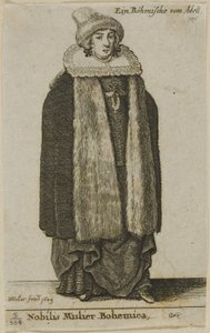 bohem soylu kadın by Wenceslaus Hollar