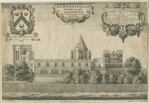 Burton-upon-Trent Manastırı: bakır levha gravürü, 1661 by Wenceslaus Hollar