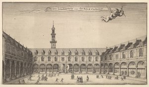 Byrsa of London, yaygın olarak Royal Exchange, Royal Exchange, Londra, yaklaşık olarak bilinir. 1647 by Wenceslaus Hollar