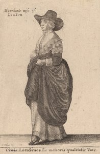 Daha kaliteli bir Londra vatandaşının karısı, 1643 by Wenceslaus Hollar