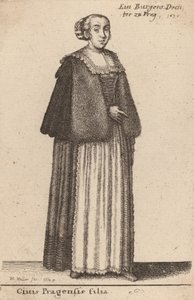 Prag vatandaşının kızı, 1643 by Wenceslaus Hollar