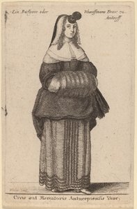 Vatandaş veya Tüccarın Karısı by Wenceslaus Hollar