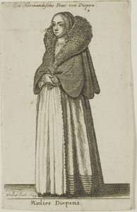 dieppe kadın by Wenceslaus Hollar