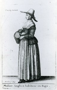 İngiliz Köylü Kadın, 1643 by Wenceslaus Hollar