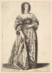 Ayakta Duran Kadın Figürü, 1625-77. by Wenceslaus Hollar