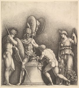 Dört klasik figür pagan kurbanı, 1638. by Wenceslaus Hollar