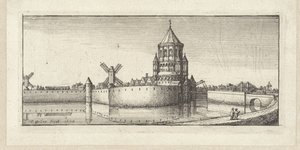 Haarlem'deki Kleine Houtpoort'un görünümü by Wenceslaus Hollar