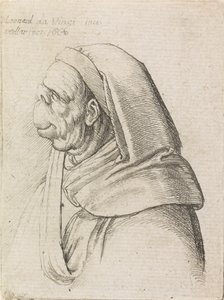 Grotesk Başlıklı Bir Adamın Profilini Çıkardı by Wenceslaus Hollar