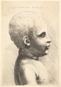 Bir çocuğun başı ve omzu, profilden sağa, 1645. by Wenceslaus Hollar