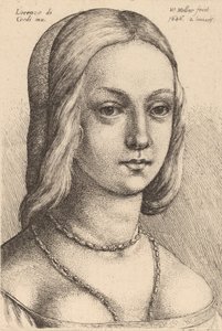 Sağa Bakan Kadın Başkanı. by Wenceslaus Hollar