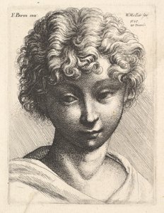 Genç bir kızın başı, 1645. by Wenceslaus Hollar