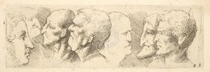 Kafa çalışmaları, 1625-77 by Wenceslaus Hollar