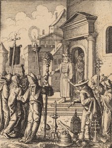 Pilatus'tan önce İsa. by Wenceslaus Hollar